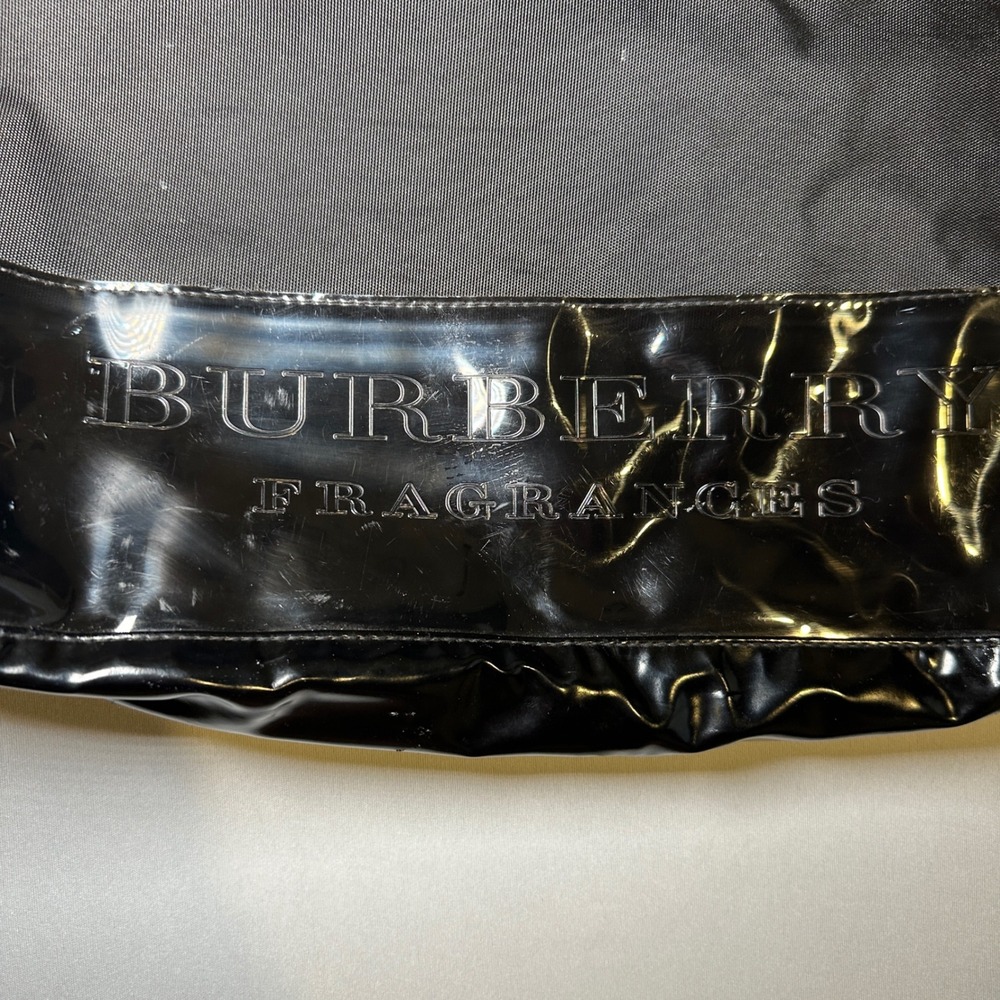 Burberry Tote Bag Black Patent Leather 17x20 Fragrances Shopper‎ Reusable Travel - Picture 3 of 6